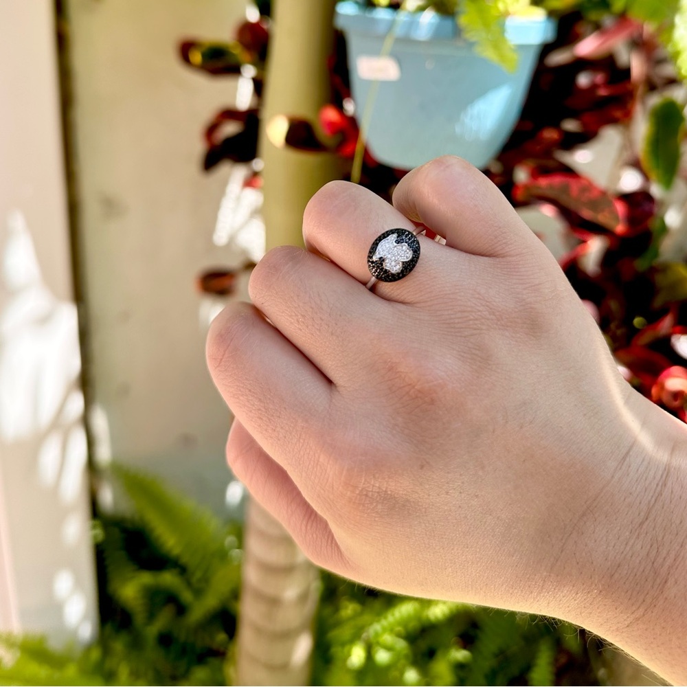 Tous Silver and Black Art Deco Ring